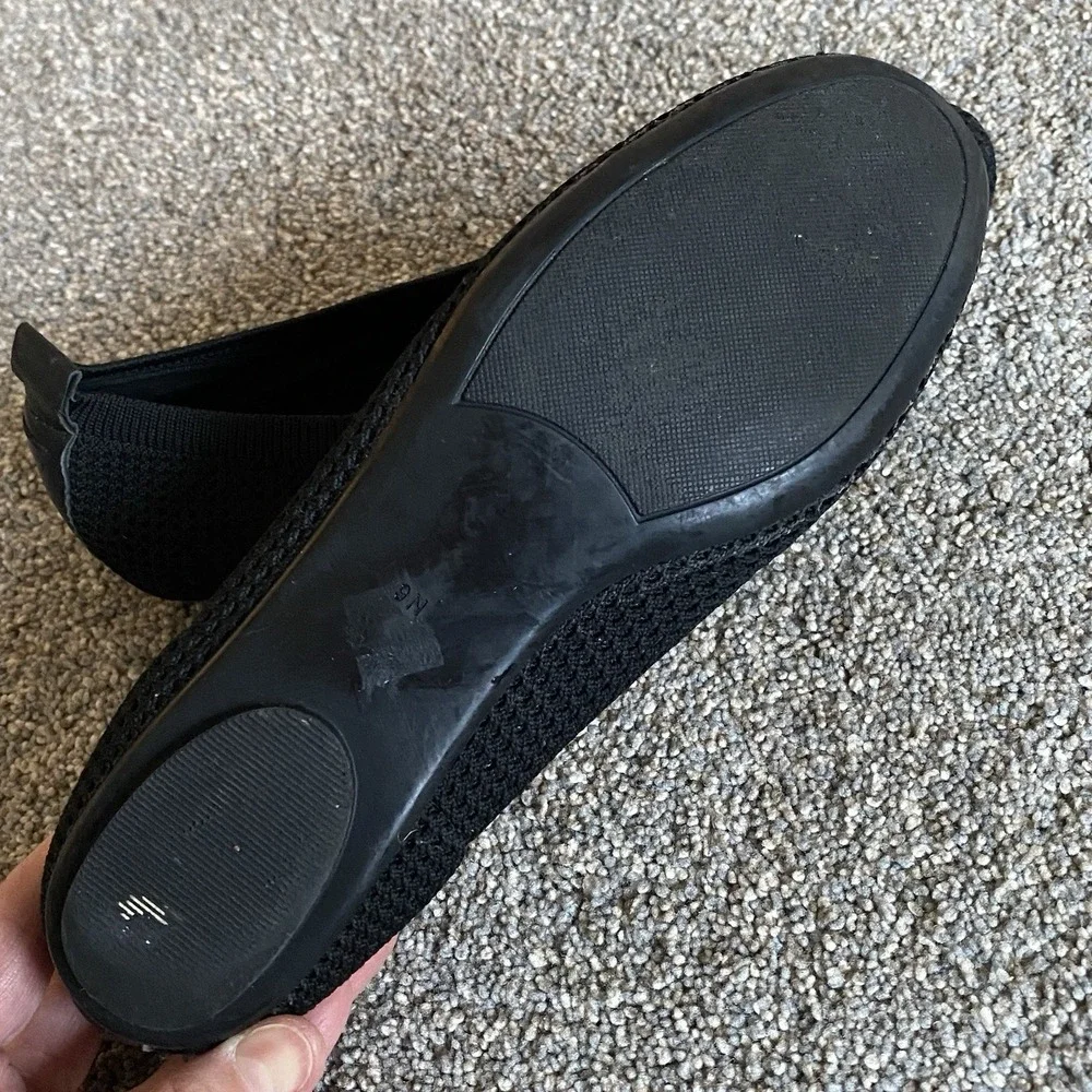 Vaneli Black Knit Ballet Flats Sz 9N Stretch Slip On Lightweight Flexible